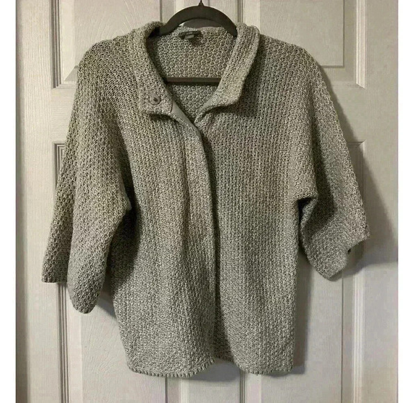 J.Jill Women's Snap Button Cardigan Sweater Sz XS Wool Cotton Knit 3/4 Sleeve - Picture 1 of 5